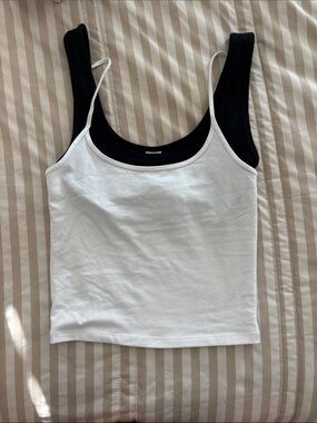 NWT PINK VS Women’s Layered Tank Top - White and Black